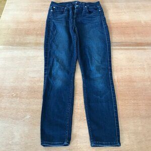 7 for All Mankind the High Waist Ankle Skinny Jeans Women size 26 Blue Dark Wash